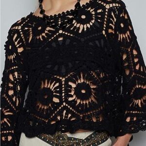 Black Crochet Top